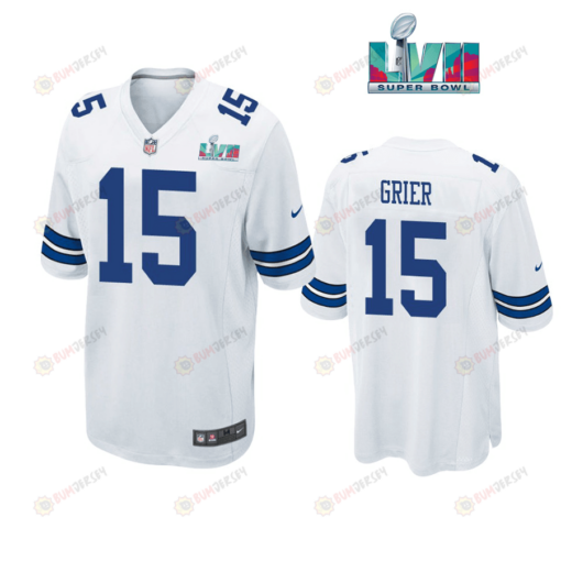 Will Grier 15 Dallas Cowboys Super Bowl LVII Super Bowl LVII White Men's Jersey