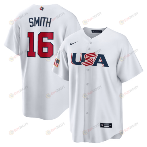 Will Smith 16 USA Baseball 2023 World Baseball Classic Jersey - White