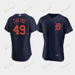 Willi Castro 49 Detroit Tigers Navy Alternate Jersey Jersey