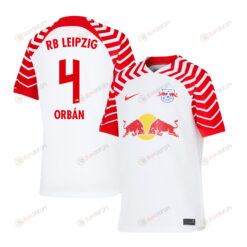 Willi Orb?n 4 RB Leipzig 2023/24 Home YOUTH Jersey - White/Red