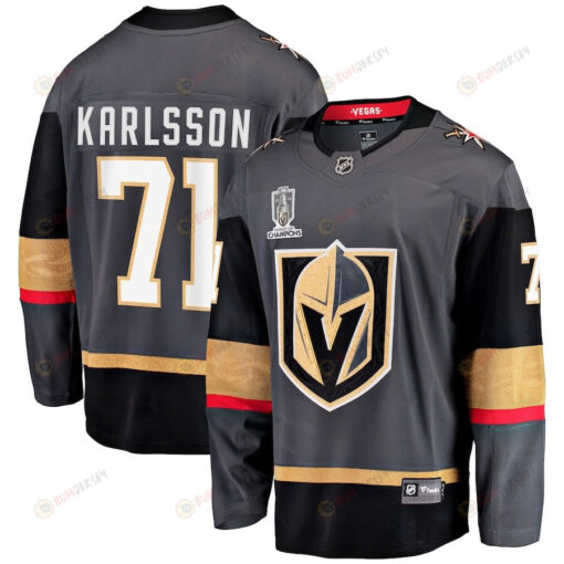 William Karlsson 71 Vegas Golden Knights 2023 Stanley Cup Champions Patch Alternate Breakaway Player Jersey - Black