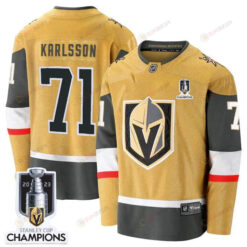 William Karlsson 71 Vegas Golden Knights 2023 Stanley Cup Champions Patch Breakaway Home Jersey - Gold