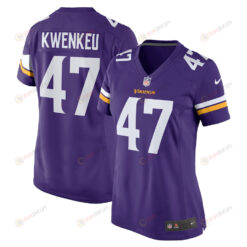 William Kwenkeu 47 Minnesota Vikings Women's Home Game Player Jersey - Purple