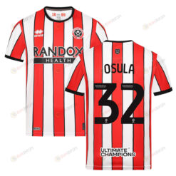 William Osula 32 Sheffield United 2022-23 Home Jersey - Red/White Stripes