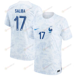 William Saliba 17 France National Team 2022-23 Away Men Jersey - White