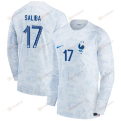 William Saliba 17 France National Team 2022-23 Qatar World Cup - Away Men Long Sleeve Jersey