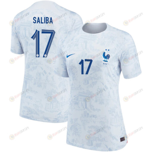 William Saliba 17 France National Team 2022-23 Qatar World Cup Away Women Jersey- White