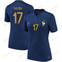 William Saliba 17 France National Team 2022-23 Qatar World Cup Home Women Jersey- Navy