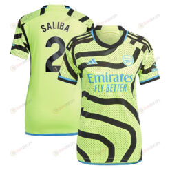 William Saliba 2 Arsenal 2023/24 Away Women Jersey - Yellow