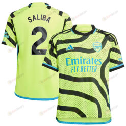 William Saliba 2 Arsenal 2023/24 Away Youth Jersey - Yellow