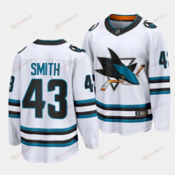 William Smith #43 San Jose Shark 2023 NHL Draft Away Men Jersey - White