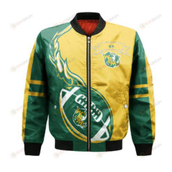 William and Mary Tribe Bomber Jacket 3D Printed Flame Ball Pattern