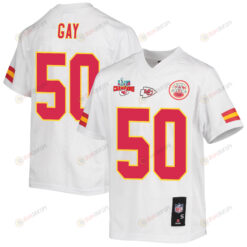 Willie Gay 50 Kansas City Chiefs Super Bowl LVII Champions 3 Stars Youth Jersey - White