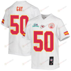 Willie Gay 50 Kansas City Chiefs Super Bowl LVII Champions Youth Jersey - White
