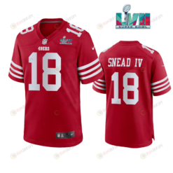 Willie Snead IV 18 San Francisco 49Ers Super Bowl LVII Men's Jersey- Scarlet