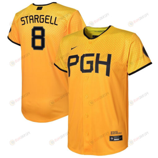 Willie Stargell 8 Pittsburgh Pirates 2023 City Connect Youth Jersey - Gold