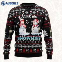 Wine Snowmies Ugly Sweaters For Men Women Unisex