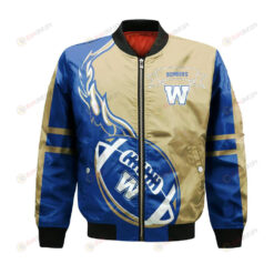 Winnipeg Blue Bombers Bomber Jacket 3D Printed Flame Ball Pattern