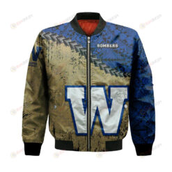 Winnipeg Blue Bombers Bomber Jacket 3D Printed Grunge Polynesian Tattoo