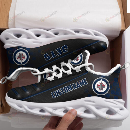 Winnipeg Jets Custom Name Logo Pattern 3D Max Soul Sneaker Shoes