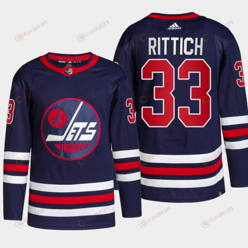 Winnipeg Jets David Rittich 33 Navy Alternate Primegreen Jersey 2022-23