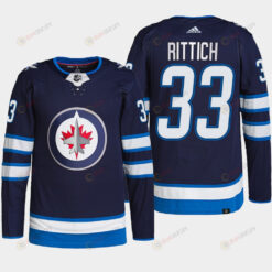 Winnipeg Jets David Rittich 33 Navy Home Primegreen Jersey 2022-23