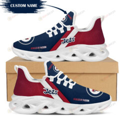 Winnipeg Jets Logo Custom Name Pattern 3D Max Soul Sneaker Shoes In Blue And Red