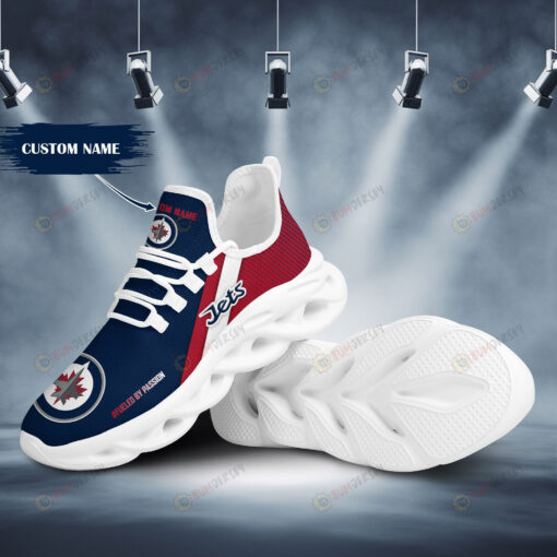 Winnipeg Jets Logo Pattern Custom Name 3D Max Soul Sneaker Shoes In Red Blue