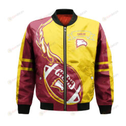 Winthrop Eagles Bomber Jacket 3D Printed Flame Ball Pattern