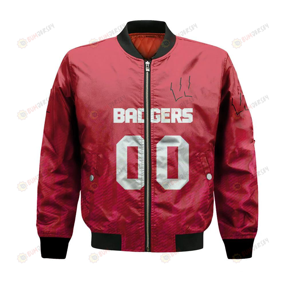 Wisconsin Badgers Bomber Jacket 3D Printed Team Logo Custom Text And Number