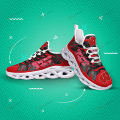 Wisconsin Badgers Logo Hole Pattern 3D Max Soul Sneaker Shoes In Red