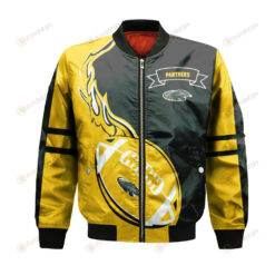 Wisconsin-Milwaukee Panthers Bomber Jacket 3D Printed Flame Ball Pattern