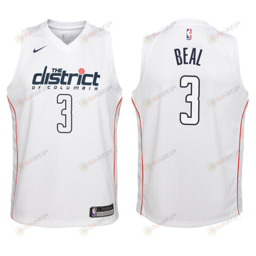 Wizards Youth Bradley Beal 3 City Edition White Jersey