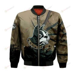 Wofford Terriers Bomber Jacket 3D Printed Basketball Net Grunge Pattern