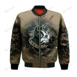 Wofford Terriers Bomber Jacket 3D Printed Camouflage Vintage