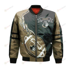 Wofford Terriers Bomber Jacket 3D Printed Flame Ball Pattern