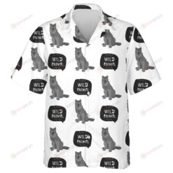 Wolf Animal With Hand Drawn Banner Hawaiian Shirt
