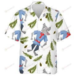 Wolf Cute Paddling In The Woods Hawaiian Shirt