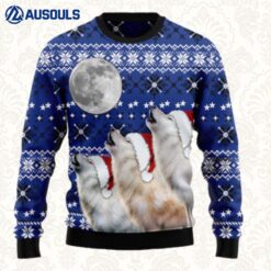 Wolf Howling Moon Ugly Sweaters For Men Women Unisex