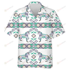 Wolf With Flowers And Leaves In The Bohemian Style Hawaiian Shirt