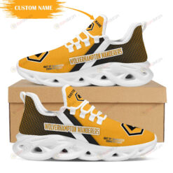 Wolverhampton Wanderers Logo Custom Name Pattern 3D Max Soul Sneaker Shoes In Yellow And Black