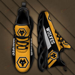 Wolves Logo Black Stripe Pattern 3D Max Soul Sneaker Shoes In Yellow