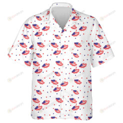 Woman Lips In The Pattern Of American Flag Pattern Hawaiian Shirt