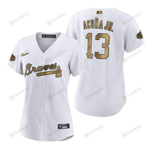 Women Atlanta Braves Ronald Acuna Jr. White 2022-23 All-Star Game Jersey