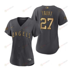 Women Los Angeles Angels Mike Trout Charcoal 2022-23 All-Star Game Jersey