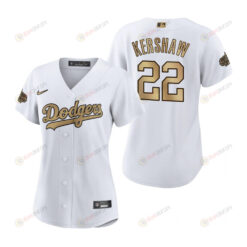 Women Los Angeles Dodgers Clayton Kershaw White 2022-23 All-Star Game Jersey