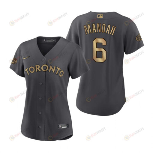 Women Toronto Blue Jays Alek Manoah Charcoal 2022-23 All-Star Game Jersey