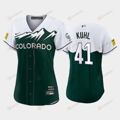 Women's Chad Kuhl Colorado Rockies Green 2022-23 City Connect Jersey