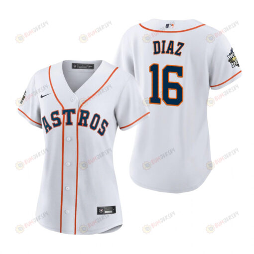 Women's Houston Astros Aledmys Diaz 16 White 2022-23 World Series Jersey