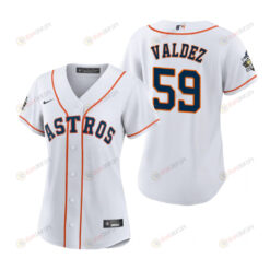 Women's Houston Astros Framber Valdez 59 White 2022-23 World Series Jersey